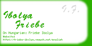 ibolya friebe business card